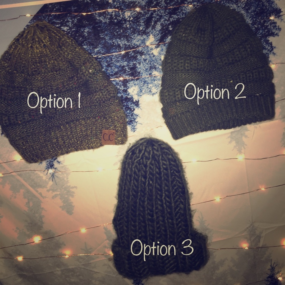 (3 Options) Forest Green Beanies